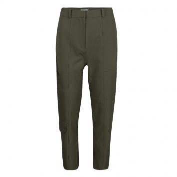 Pre Owned T By Alexander Wang Olive Green High Waist Cropped Pants S