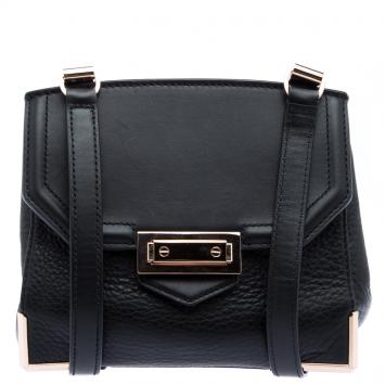Pre Owned Alexander Wang Black Pebbled Leather Marion Crossbody Bag 