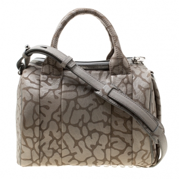 Pre Owned Alexander Wang Grey Textured Leather Rocco Top Handle Bag