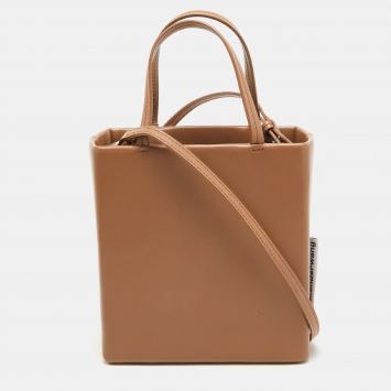Pre Owned Alexander Wang Brown Leather Mini She.E.O Shopper Crossbody Bag