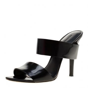 Pre Owned Alexander Wang Black Leather Masha Slide Sandals Size 38