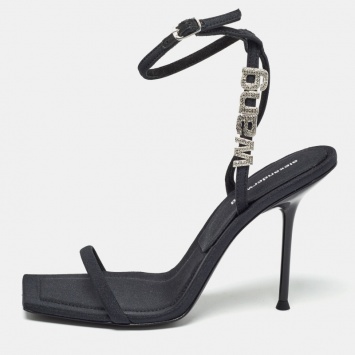 Pre Owned Alexander Wang Black Fabric Julie Sandals Size 39