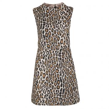 Pre Owned Alice + Olivia Leopard Print Cutout Sleeveless Dress M
