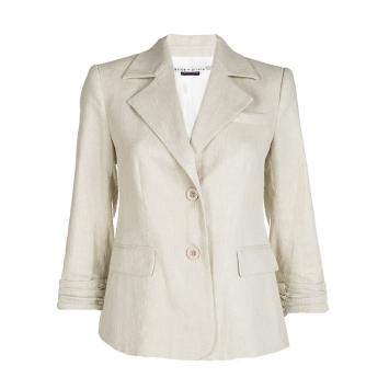 Pre Owned Alice + Olivia Metallic Beige Linen Blazer XS