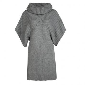 Pre Owned Alice + Olivia Grey Silk Cashmere Short Sleeve Sweater Dress S