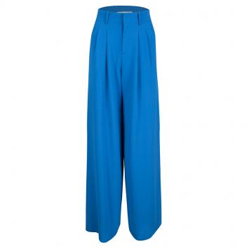 Pre Owned Alice + Olivia Blue Pleated High Waist Palazzo Pants XS
