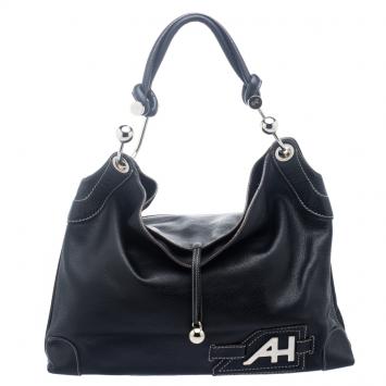 Pre Owned Anya Hindmarch Black Leather Elrod Hobo