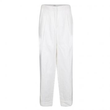 Pre Owned Armani Collezioni White Linen Wide Leg Pants L