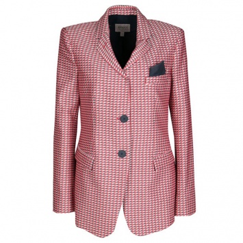 Pre Owned Armani Collezioni Geometric Jacquard Pocket Square Detail Blazer M