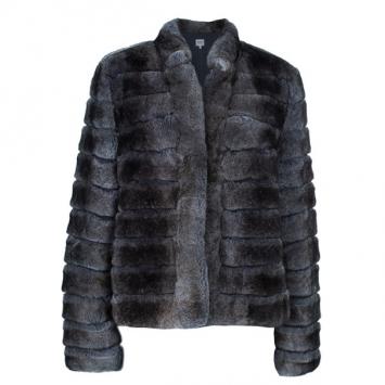 Pre Owned Armani Collezioni Grey Fur Jacket L