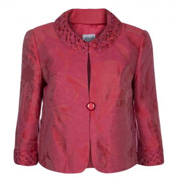 Pre Owned Armani Collezioni Red Braid Trim Blazer M