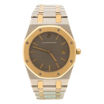 Pre Owned Audemars Piguet Grey Stainless Steel and 18K Rose Gold Royal Oak Women's Wristwatch 33 mm
