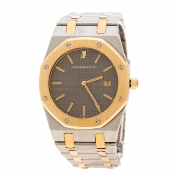Pre Owned Audemars Piguet Grey Stainless Steel and 18K Rose Gold Royal Oak Women's Wristwatch 33 mm
