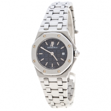 Pre Owned Audemars Piguet Purple Stainless Steel Royal Oak Off Shore Women's Wristwatch 27 mm