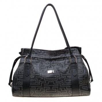 Pre Owned Baldinini Black Leather Shopper Tote 