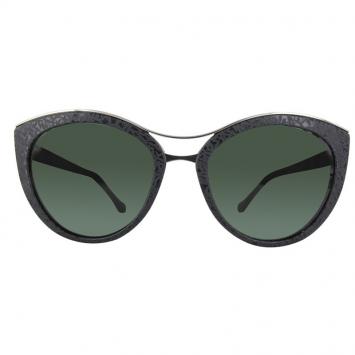 Pre Owned Balenciaga Shiny Black/Green BA0033 Cat Eye Sunglasses