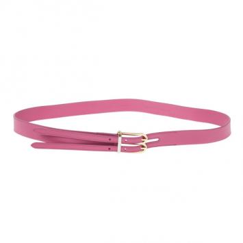 Pre Owned Balenciaga Pink Leather B Buckle Belt 95 CM