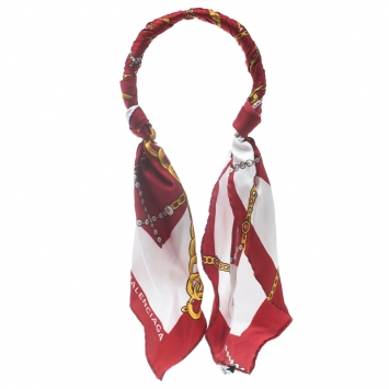 Pre Owned Balenciaga Jewel Printed Silk Choker Scarf Necklace
