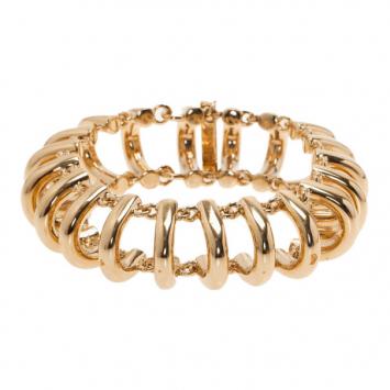 Pre Owned Balenciaga Gold-Tone Chain Track Bracelet 18CM