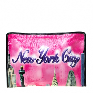 Pre Owned Balenciaga Multicoclor Leather Bazar NYC City Arena Clutch