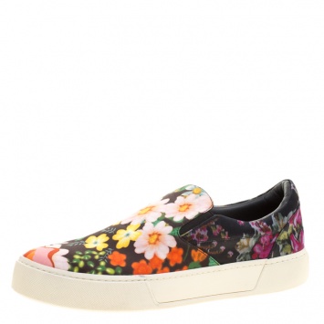 Pre Owned Balenciaga Multicolor Floral Printed Fabric Slip On Sneakers Size 40