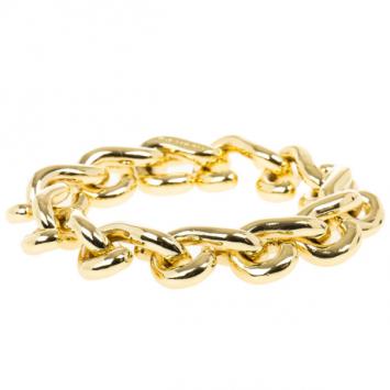 Pre Owned Balenciaga Gold Tone Large S-Chain Bracelet 24CM