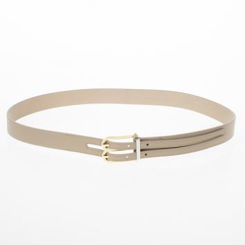 Pre Owned Balenciaga Beige Leather B Buckle Belt 84 CM