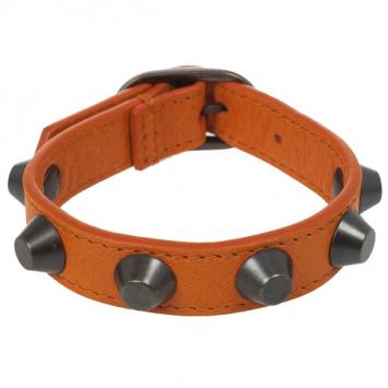 Pre Owned Balenciaga Classic Bracelet Studded Orange