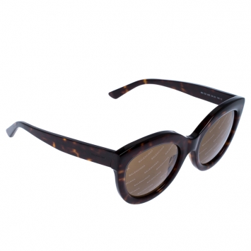 Pre Owned Balenciaga Brown Tortoise Gradient Logomania Cateye Sunglasses