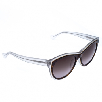 Pre Owned Balenciaga White/Brown BA 65 58B Cateye Sunglasses