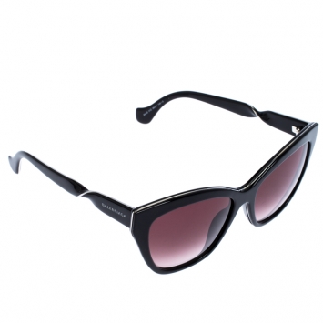 Pre Owned Balenciaga Black Gradient Twisted Temple Cat Eye Sunglasses