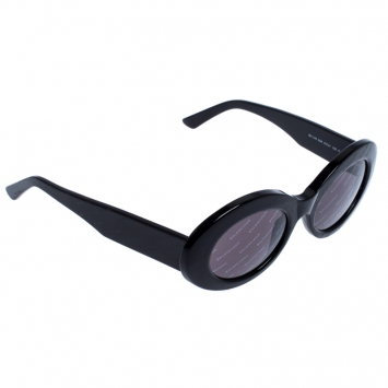 Pre Owned Balenciaga Black Logomania Oval Sunglasses