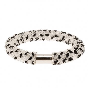 Pre Owned Balenciaga Black & White Spotted Embroidery Necklace