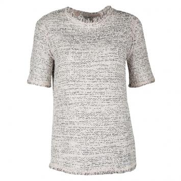 Pre Owned Balenciaga Blush Pink Textured Short Sleeve Top M