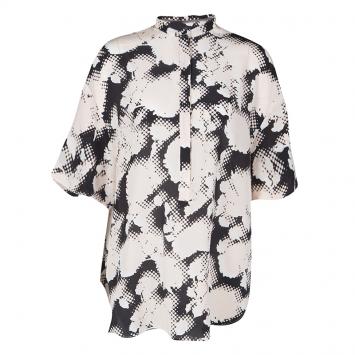 Pre Owned Balenciaga Multicolor Animal Printed Silk Oversized Blouse M