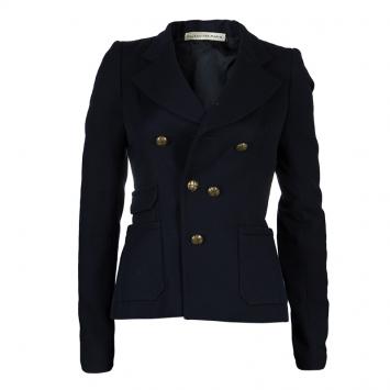 Pre Owned Balenciaga Paris Navy Blue Wool Double Breasted Blazer S