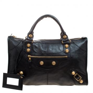 Pre Owned Balenciaga Black Leather Classic GGH Work Bag