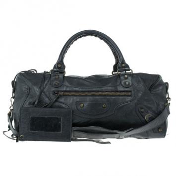 Pre Owned Balenciaga Black Leather Twiggy Bag