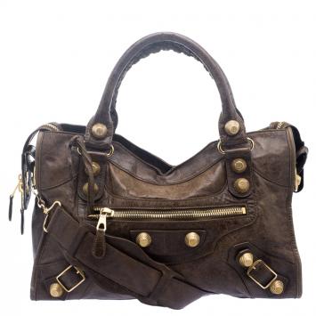 Pre Owned Balenciaga Oatmeal Leather Classic City GGH Tote