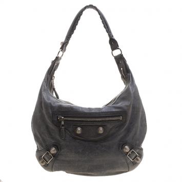 Pre Owned Balenciaga Grey Leather Giant Hobo