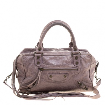 Pre Owned Balenciaga Lilac Leather Box Bag