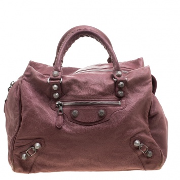 Pre Owned Balenciaga Bubblegum Pink Leather Giant 21 Midday Tote