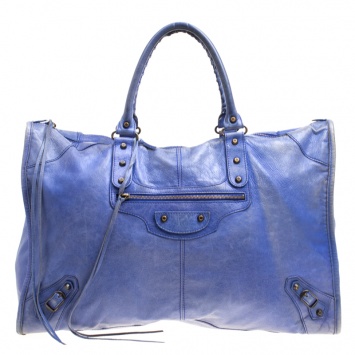 Pre Owned Balenciaga Canard Leather RH Voyage Weekender Bag
