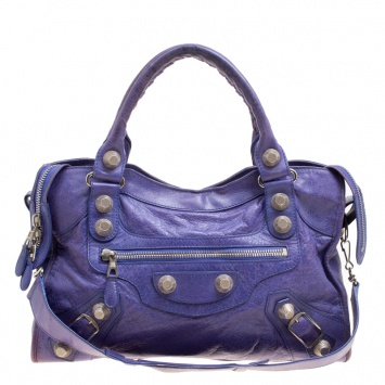 Pre Owned Balenciaga Lavander Leather Classic City Top Handle Bag