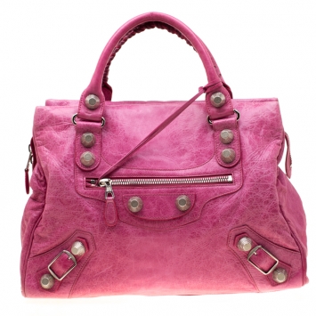 Pre Owned Balenciaga Bubble Gum Leather GSH 21 Midday Bag