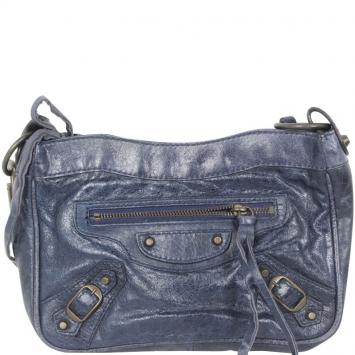 Pre Owned Balenciaga Navy Blue Mini City Clutch Bag 