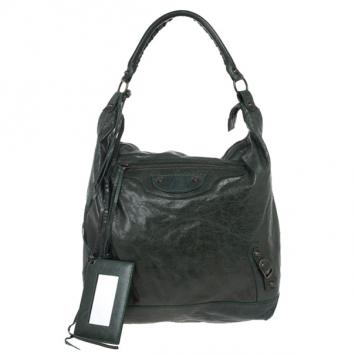Pre Owned Balenciaga Green Lambskin Classic Day