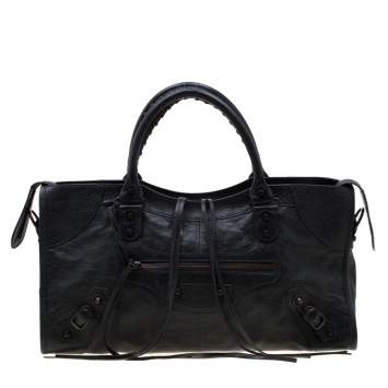 Pre Owned Balenciaga Anthracite Leather RH Part Time Tote
