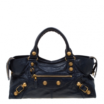 Pre Owned Balenciaga Marine Leather GGH Part Time Tote