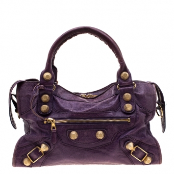 Pre Owned Balenciaga Reisin Leather GGH City Bag